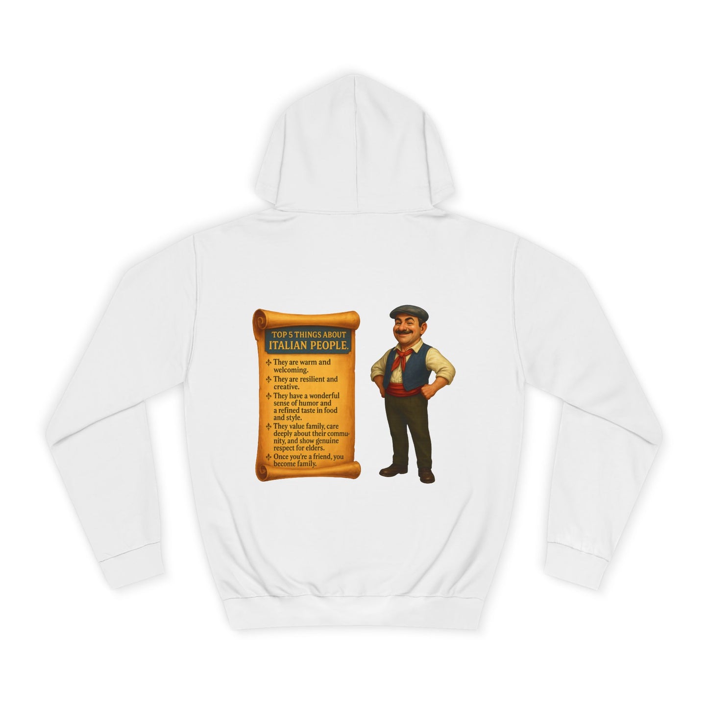 A Friendly Unisex Hoodie with Italian Pride Design (ITALIAN)