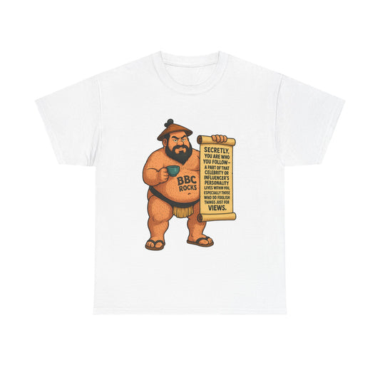 Funny Unisex Tshirt Heavy Cotton Tee - `CAREFUL WHO YOU FOLLOW'