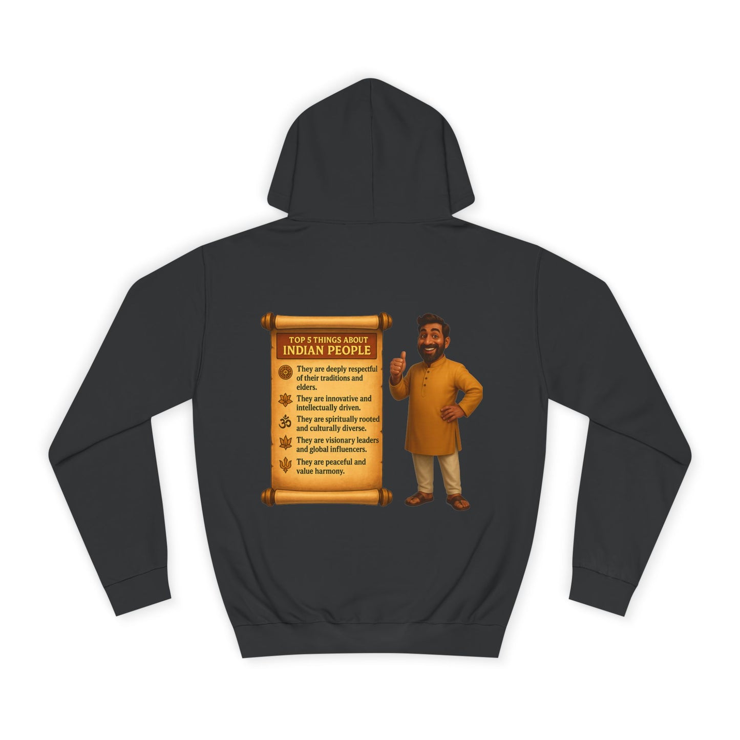 A Friendly Unisex Hoodie with Indian Pride Design (INDIAN)