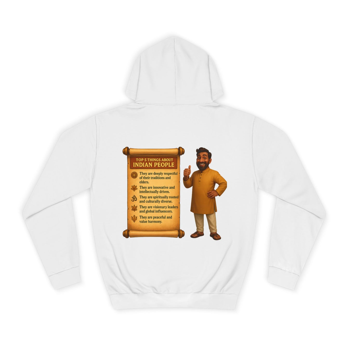 A Friendly Unisex Hoodie with Indian Pride Design (INDIAN)