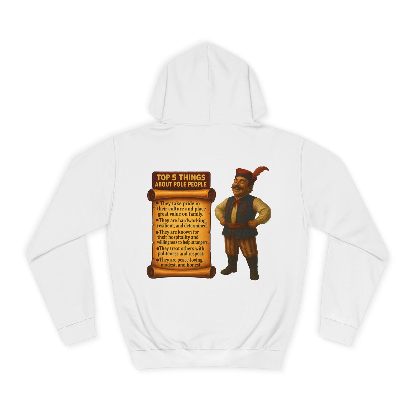 A Friendly Unisex Hoodie with Polish Pride Design (POLE)